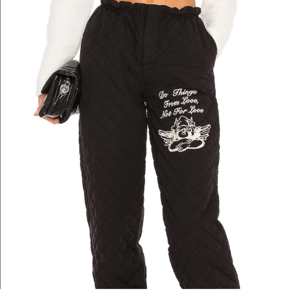 Boys Lie for Love Quilted Black Sweat Pants